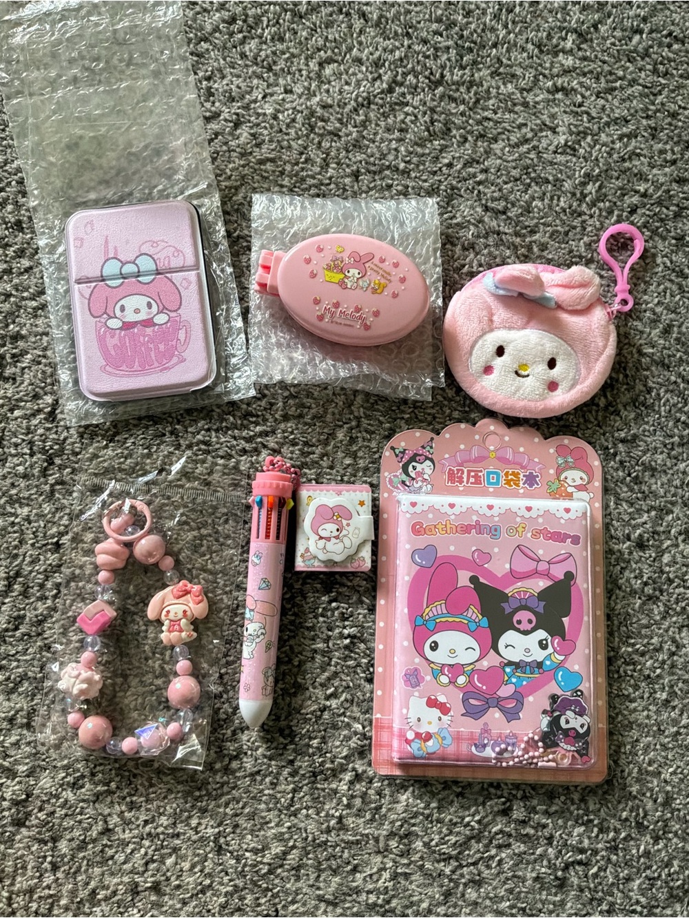 Sanrio Pink My Melody & Friends Accessory 6 Piece Bundle Lot